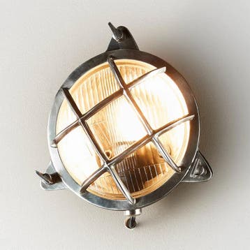 Scheepslampen & Maritiem Messing Clipper Muurlamp Zilver, Verzenden