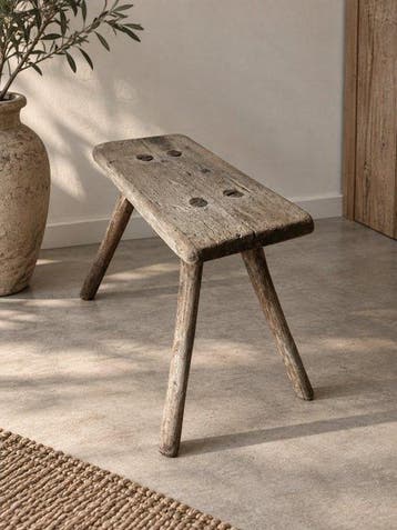Tabouret - XIXe siècle - Chêne - Ancien tabouret en chêne, Antiquités & Art