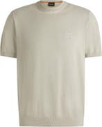 BOSS Knitted T-shirt Kanache Ecru maat Maat 52/54 (L) Heren, Kleding | Heren, T-shirts, Verzenden, Nieuw, Maat 52/54 (L), BOSS