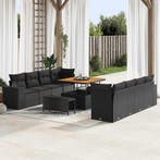 vidaXL Tuinbank Set met kussen met opslag 11 pcs Zwart poly, Verzenden, Nieuw