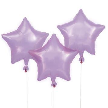 Paarse Helium Ballonnen Set Sterren Leeg 3 delig, Verzenden, Nieuw