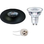 LED Spot Set 3W Dimbaar - Mat Zwarte Inbouwspot Ø82mm - Warm, Verzenden