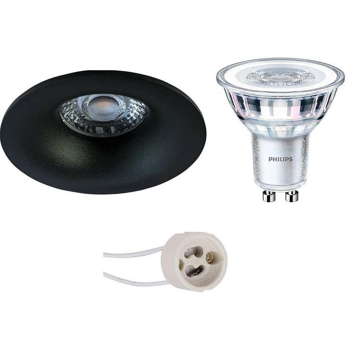 LED Spot Set 3W Dimbaar - Mat Zwarte Inbouwspot Ø82mm - Warm, Maison & Meubles, Lampes | Spots, Envoi