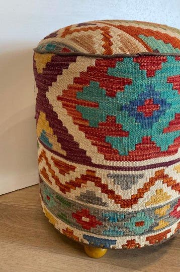 Kelim Poef (Inutilisé/Nouveau) - Tapis - 38 cm - 38 cm, Nieuw