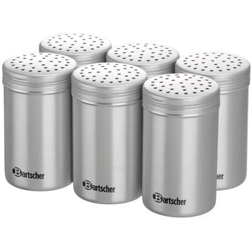 Zoutstrooiers | Aluminium | 0.3L | 6 Stuks | Ø70x115(h)mm, Verzenden, Nieuw in verpakking