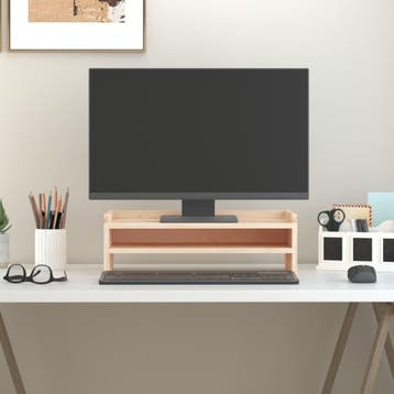 vidaXL Monitorstandaard 50x24x16 cm massief grenenhout, Computers en Software, Verzenden, Nieuw