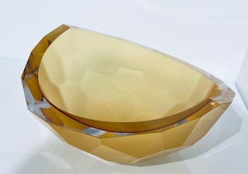 Tomas Brzon Unique - Sculpture, “ HONEY” - 12 cm - Verre