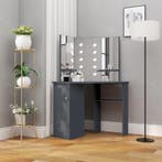vidaXL Hoekkaptafel met LED 111x54x141,5 cm grijs, Verzenden, Nieuw