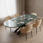 Green Marble Eetkamertafel  Plat Ovaal 140x80