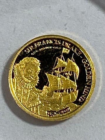 Fiji. 5 Dollars 2021 Sir Francis Drake Golden Hind PROOF