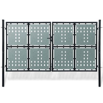 vidaXL Zwarte enkele deur schuttingpoort 300x150 cm, Verzenden