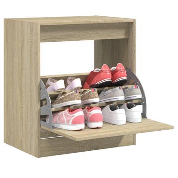 vidaXL Schoenenkast 60x42x69 cm bewerkt hout sonoma, Huis en Inrichting, Kasten | Schoenenkasten, Verzenden, Nieuw