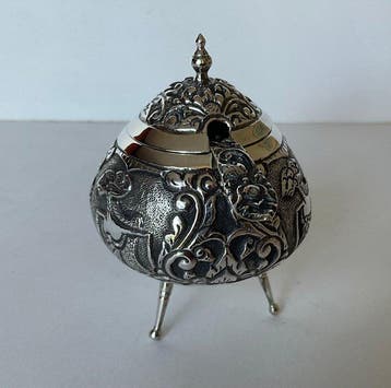 PE 800 Delux - Salière - Argent 800 - Salière avec petite, Antiquités & Art