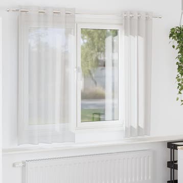 vidaXL Gordijnen voile met doorvoertules 2 st wit, Huis en Inrichting, Stoffering | Gordijnen en Lamellen, Verzenden, Nieuw