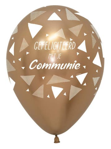 Ballonnen Gefeliciteerd Met Je Communie Triangles Reflex Gol, Verzenden, Nieuw