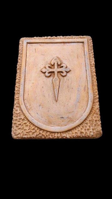 sculptuur, Croce Di Santiago - 25 cm - Gegoten steen