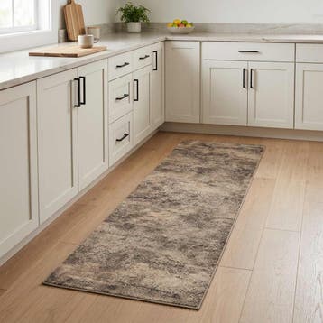 vidaXL Keuken Tapijt Bruin beton 150 x 45 cm 100% Polyamide, Jardin & Terrasse, Paillassons, Verzenden