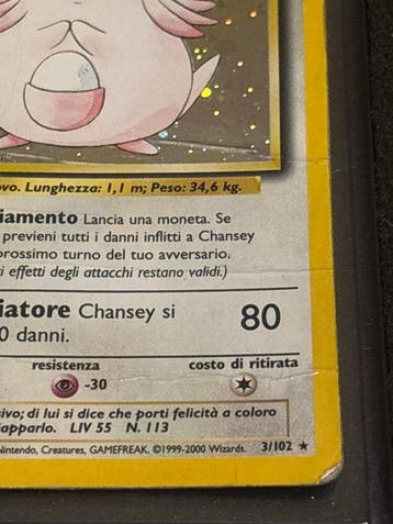 Pokémon - 1 Card - Chansey 3/102 Foil - WOTC - Base set