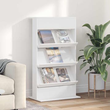 vidaXL Tijdschriftenrek Wit 70 x 41 x 126 cm Bewerkt hout, Verzenden, Nieuw