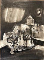 Yves Ganne (1931-2019) - Vue d’un Village - Paysage (Vendu