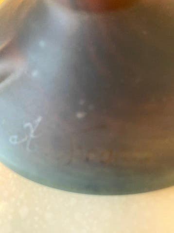 A.France - Lampe de table - Pate de Verre - Lampe en pâte de