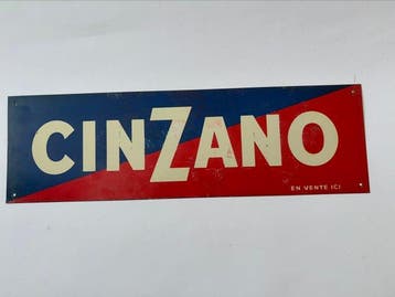 RECLAMEPLAAT CINZANO – - Reclamebord - Gelithografeerde tôle