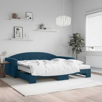vidaXL Slaapbank onderschuifbed en matrassen 100x200 cm, Verzenden