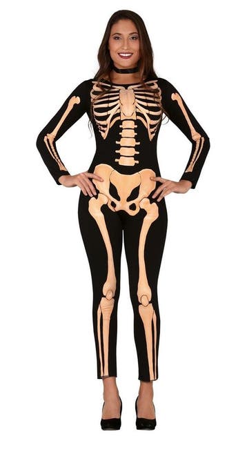 Skelet Halloween Kostuum Dames Jumpsuit, Verzenden