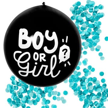 Gender Reveal Confetti Ballon Jongen 60cm, Verzenden