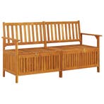 vidaXL Opbergbankje met kussen 148 cm massief acaciahout, Verzenden, Nieuw