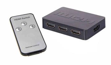 4 poort HDMI switch splitter hub verdeler + afstandsbedienin, TV, Hi-fi & Vidéo, Câbles audio & Câbles de télévision, Verzenden