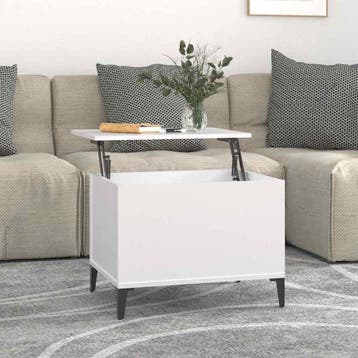 vidaXL Salontafel 60x44,5x45 cm bewerkt hout wit, Verzenden, Nieuw