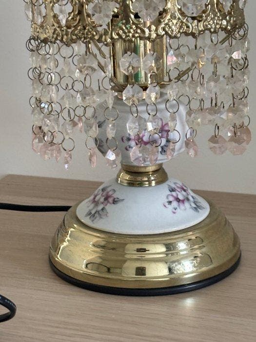 Lamp - Vintage Hollywood Recency lamp - Glas, Antiek en Kunst, Kunst | Designobjecten