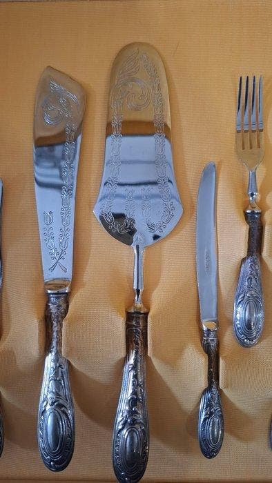 Bestekset (12) - Verzilverd - Solingen, Antiquités & Art, Antiquités | Meubles | Tables