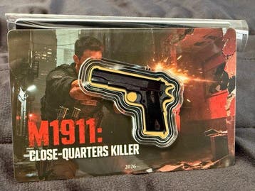Liberia. 12 Dollars 2026, M1911 Pistol Colt Shaped Weapon