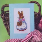 Moeder Konijn Haas Borduurset 14CT op Wit Borduurstof, Verzenden, Nieuw