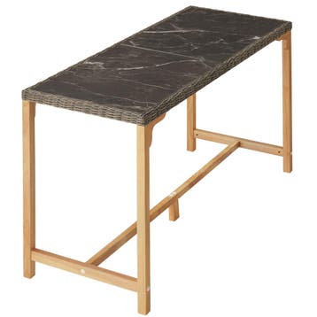 tectake Wicker bartafel Lovas 161x64,5x99,5cm - natuur, Verzenden, Nieuw