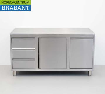 Armoire de travail HCB en acier inoxydable avec table de, Verzenden