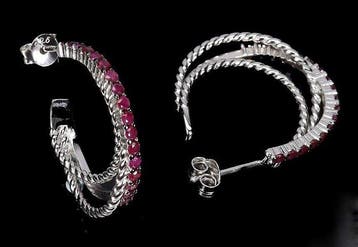 Sans prix de réserve - Boucles doreilles Or blanc plaqué,, Handtassen en Accessoires, Oorbellen, Nieuw
