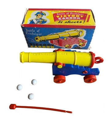 Zeldzaam Vintage Speelgoed Kanon - Battle of Trafalgar
