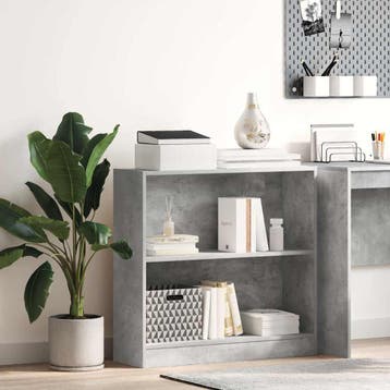 vidaXL Boekenkast 80x24x75 cm bewerkt hout betongrijs, Verzenden