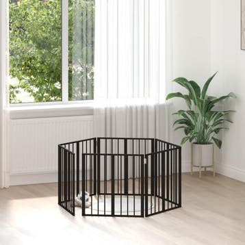 vidaXL Hondendeur 6 st Zwart 60 x 60 cm Gegalvaniseerd staal, Verzenden, Nieuw