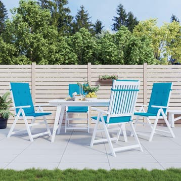 vidaXL Tuinstoelkussens 4 st hoge rug 120x50x3 cm stof blauw, Verzenden, Nieuw