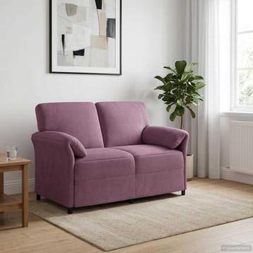 vidaXL 2-Zits Sofa Paars 138 x 83 x 95 cm Fluweel, Huis en Inrichting, Verzenden, Nieuw
