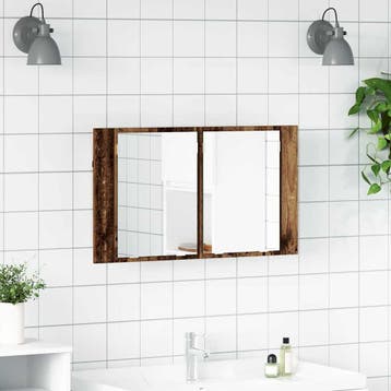 vidaXL Badkamerspiegelkast Oud Hout 80 x 12 x 45 cm Bewerkt, Verzenden