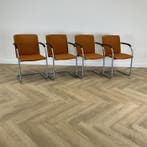 complete set van 4 stuks Lande vergaderstoelen, donker, Huis en Inrichting, Stoelen, Gebruikt