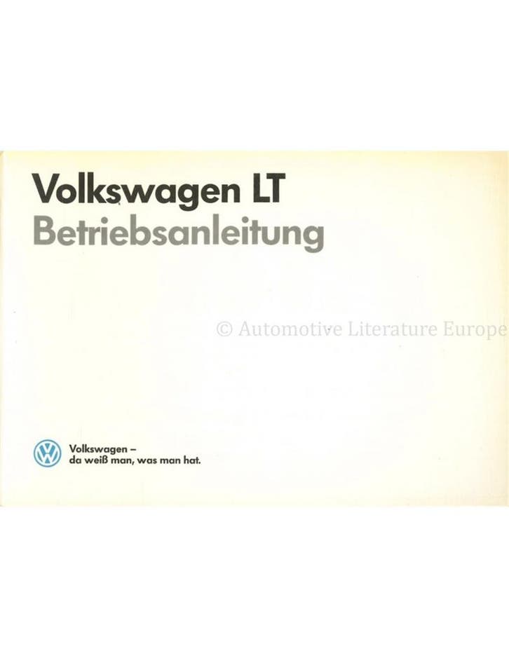 1988 VOLKSWAGEN LT INSTRUCTIEBOEKJE DUITS, Autos : Divers, Modes d'emploi & Notices d'utilisation