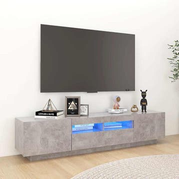 vidaXL Tv-meubel met LED-verlichting 180x35x40 cm betongrijs, Verzenden