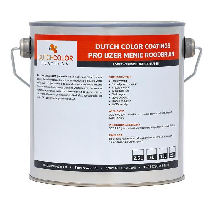 DCC PRO IJzermenie Roodbruin RAL 8012 | Roodbruin 2.5L, Bricolage & Construction, Peinture, Vernis & Laque, Envoi
