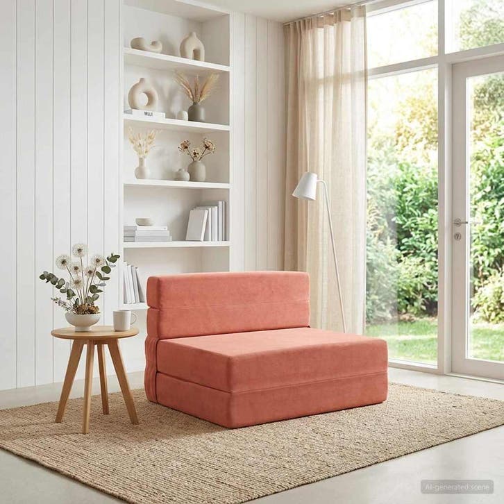 vidaXL Vouwbare Sofa Bed Rood Oranje 70 x 72 x 60 cm Stof, Huis en Inrichting, Zetels | Zetels, Nieuw, Verzenden